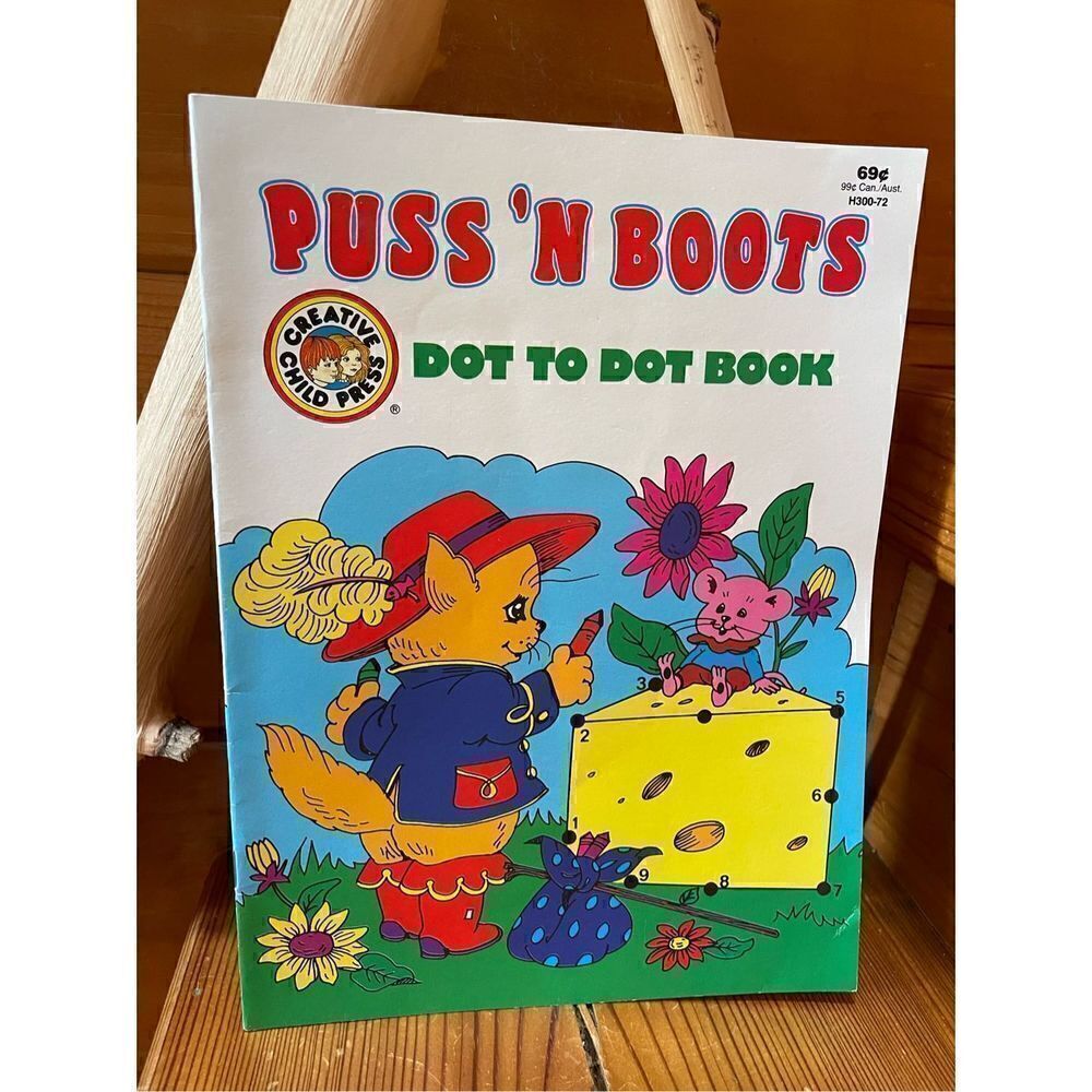 PUSS ‘N BOOTS DOT TO DOT BOOK 1993 CREATIVE CHILD PRESS